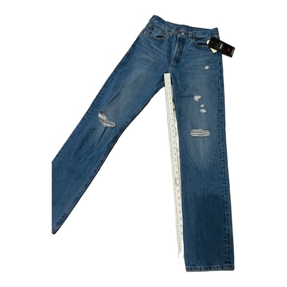 Levi’s 501 Straight Leg Distressed Button Fly Jeans Women’s Size 26 NWT - Picture 14 of 15